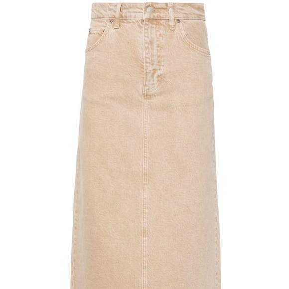 NWT Maje high-waist denim maxi skirt marron - Picture 2 of 7